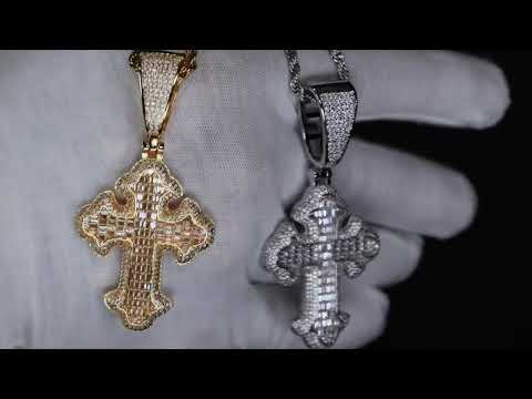 Baguette Diamond Cross Pendant