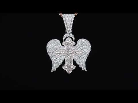 Big Rose Gold Diamond Cross Pendant