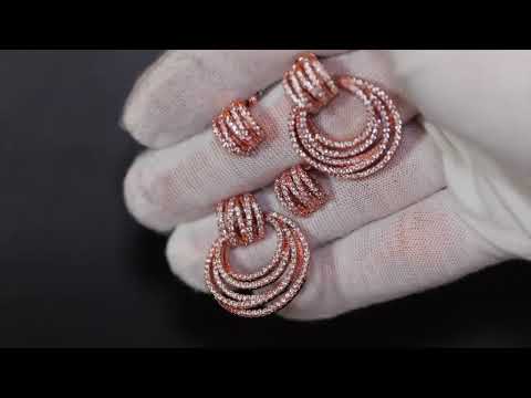 Rose gold diamond hoop earrings