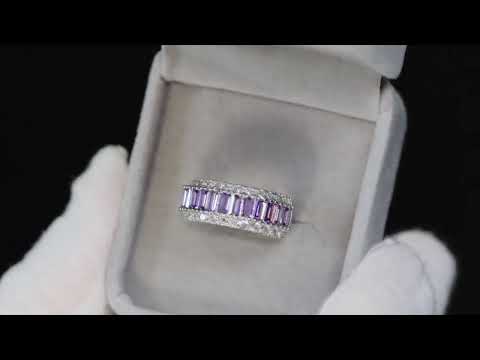 Load and play video in Gallery viewer, Mens Purple Diamond Ring