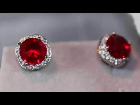 Load and play video in Gallery viewer, Red Diamond Ear Studs