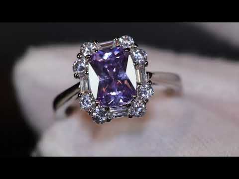 Load and play video in Gallery viewer, Womens Purple diamond ring