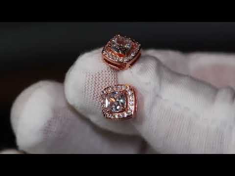 Load and play video in Gallery viewer, Rose Gold Diamond Ear Studs