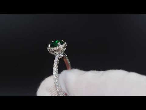 Green diamond wedding ring