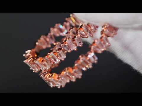 Load and play video in Gallery viewer, Big rose gold diamond hoop earrings
