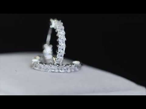Womens Diamond Hoop Earrings