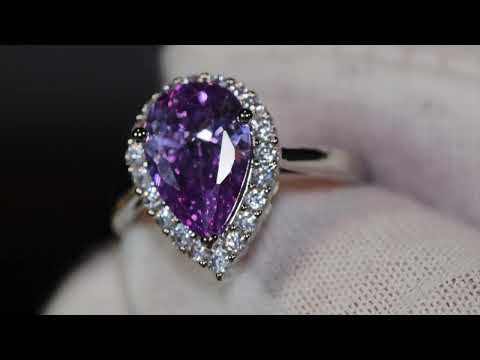 Load and play video in Gallery viewer, Purple Diamond Engagement Ring