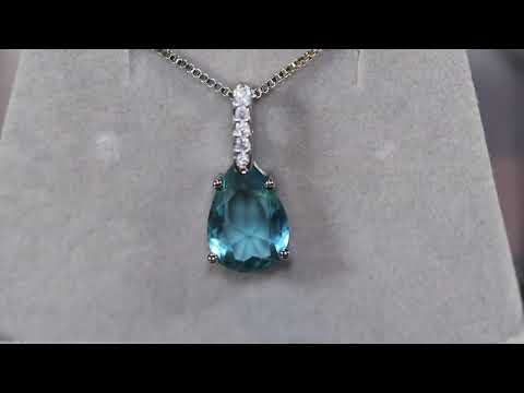 Load and play video in Gallery viewer, Teal blue diamond pendant