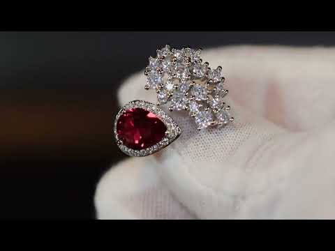 Load and play video in Gallery viewer, Womens Red Diamond Ring
