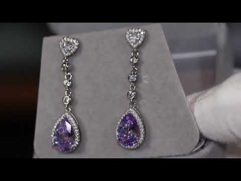 Load and play video in Gallery viewer, Purple Diamond Earrings