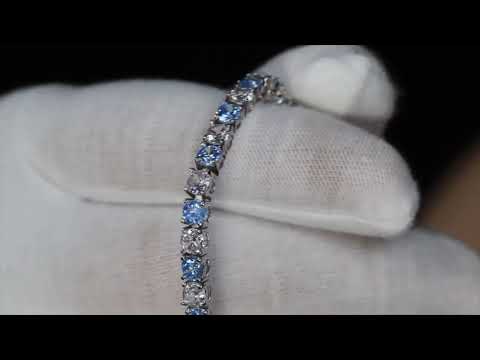 Load and play video in Gallery viewer, Blue Diamond Tennis Bracelet
