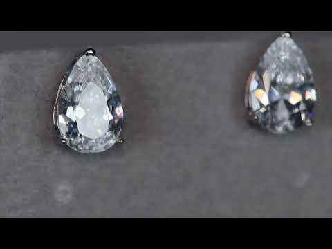 Pear cut diamond ear studs