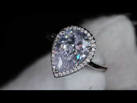 Load and play video in Gallery viewer, Pear Cut Diamond Engagement Ring