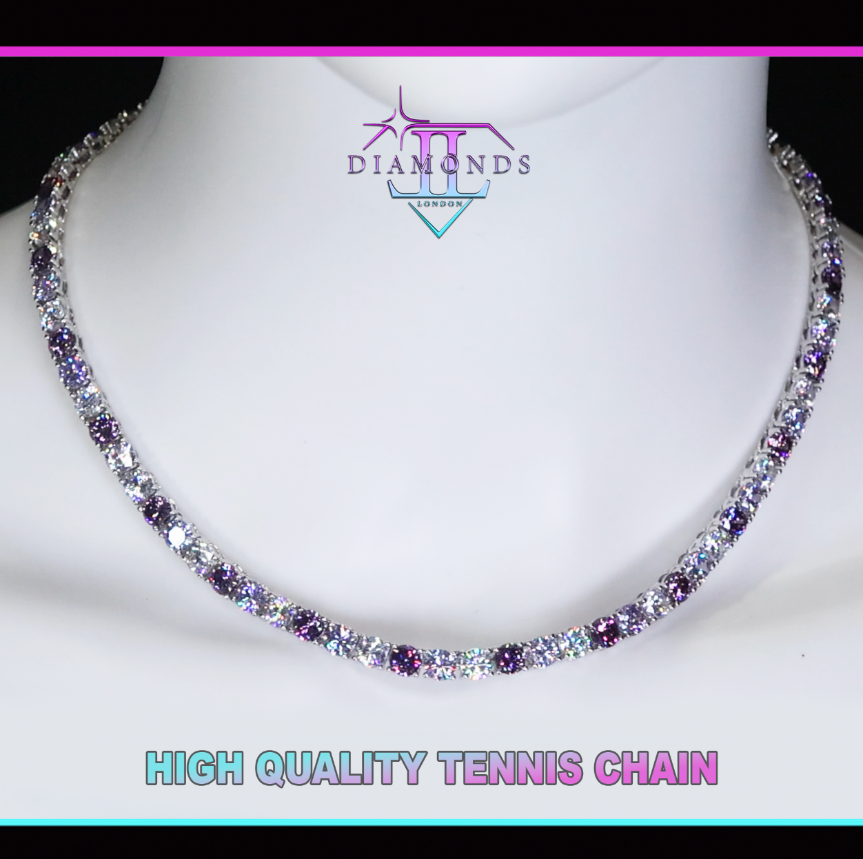 Purple Diamond Tennis Chain