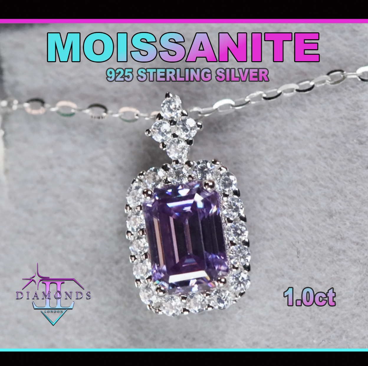 Purple Moissanite Pendant