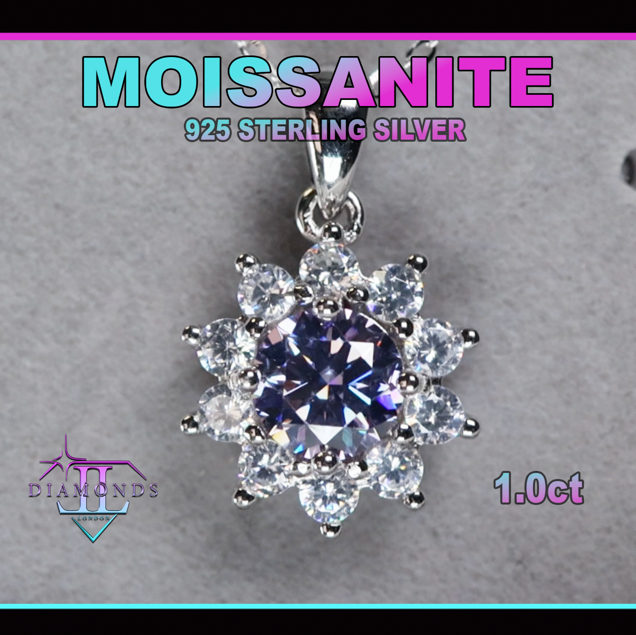 Purple Moissanite Pendant