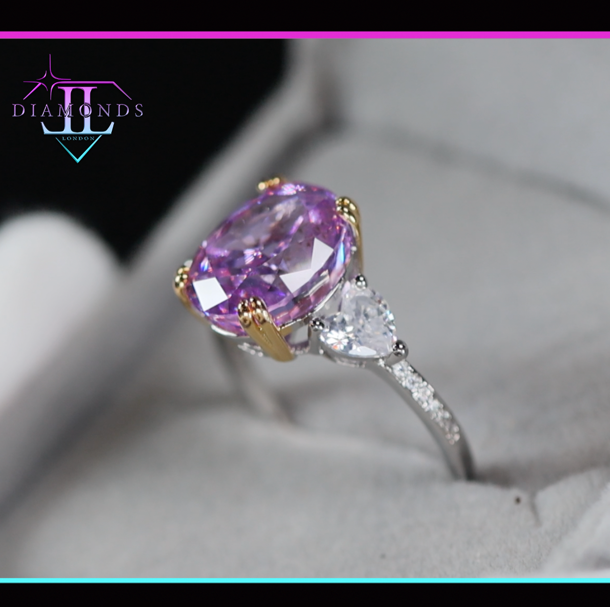 Purple Oval Diamond Ring