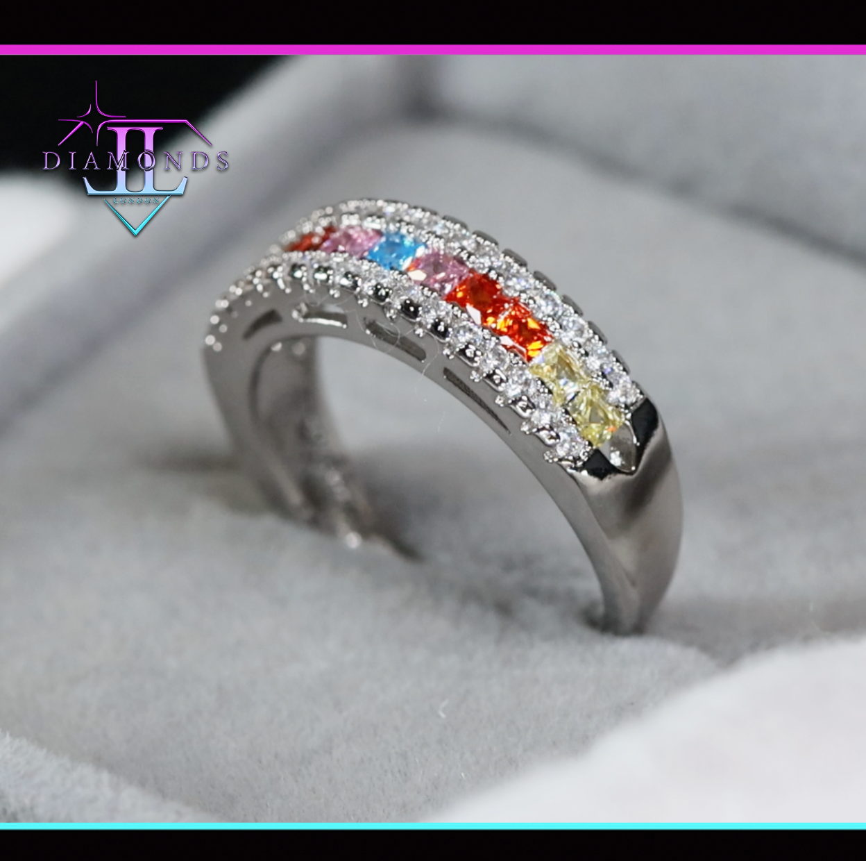 Rainbow Diamond Ring