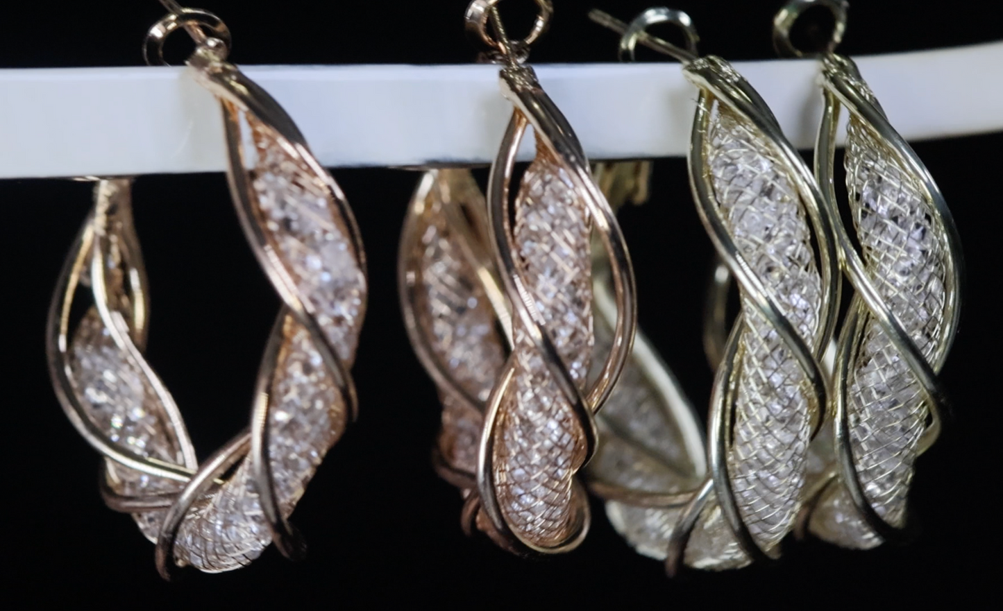 Women's Rose Gold Diamond Hoop Earrings