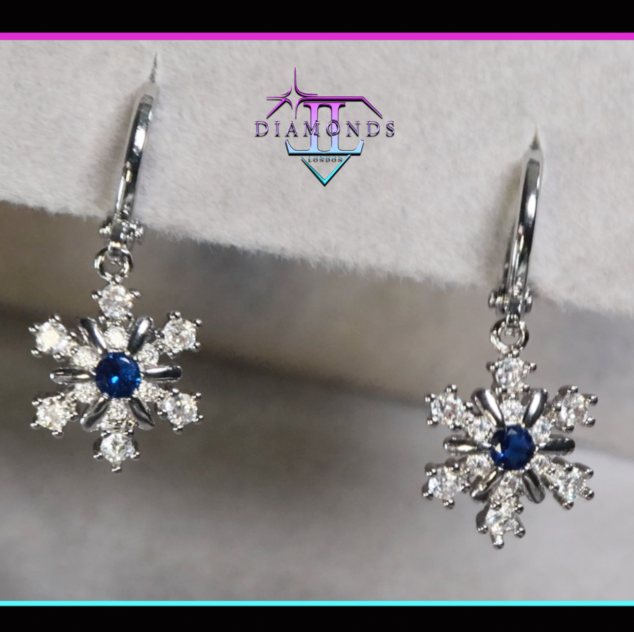 Snowflake Diamond Earrings | Snowflake Earrings | Hoop Earrings