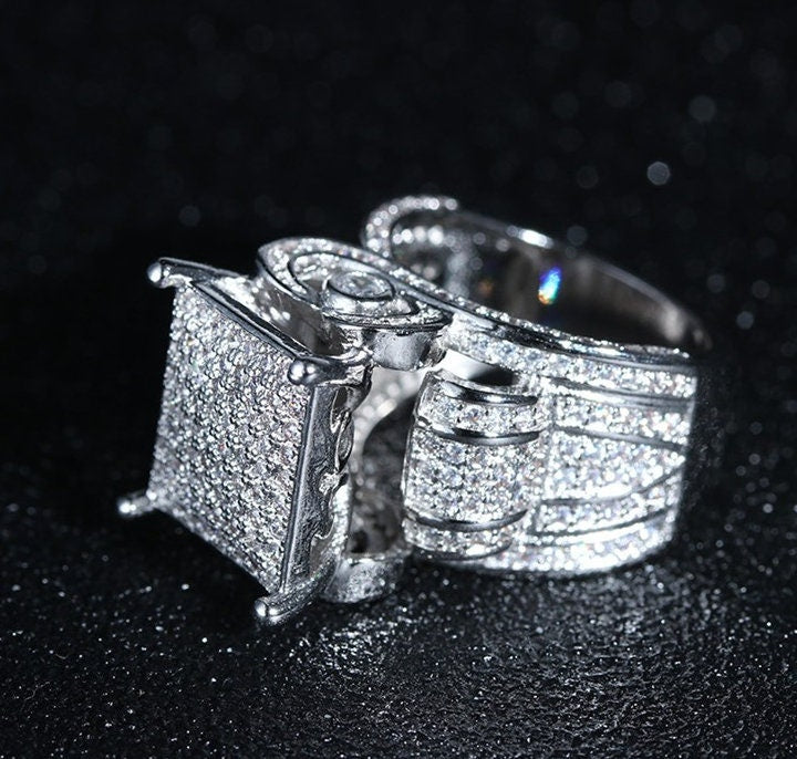 Womens Big Diamond Ring | Womens Iced Out Ring | Womens Big Ring