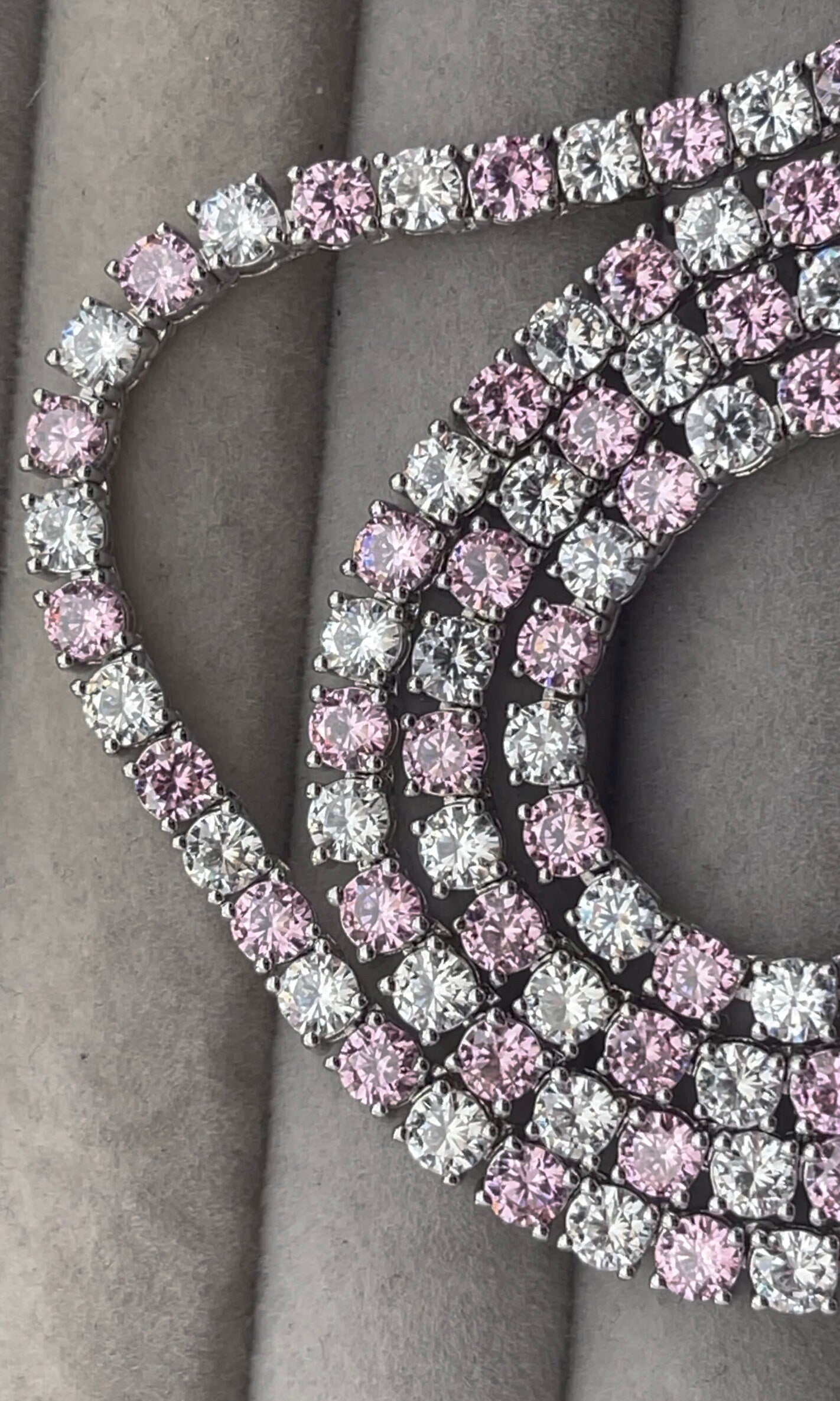 Tennis Chain | Pink Diamond Tennis Chain | Pink Diamond Necklace