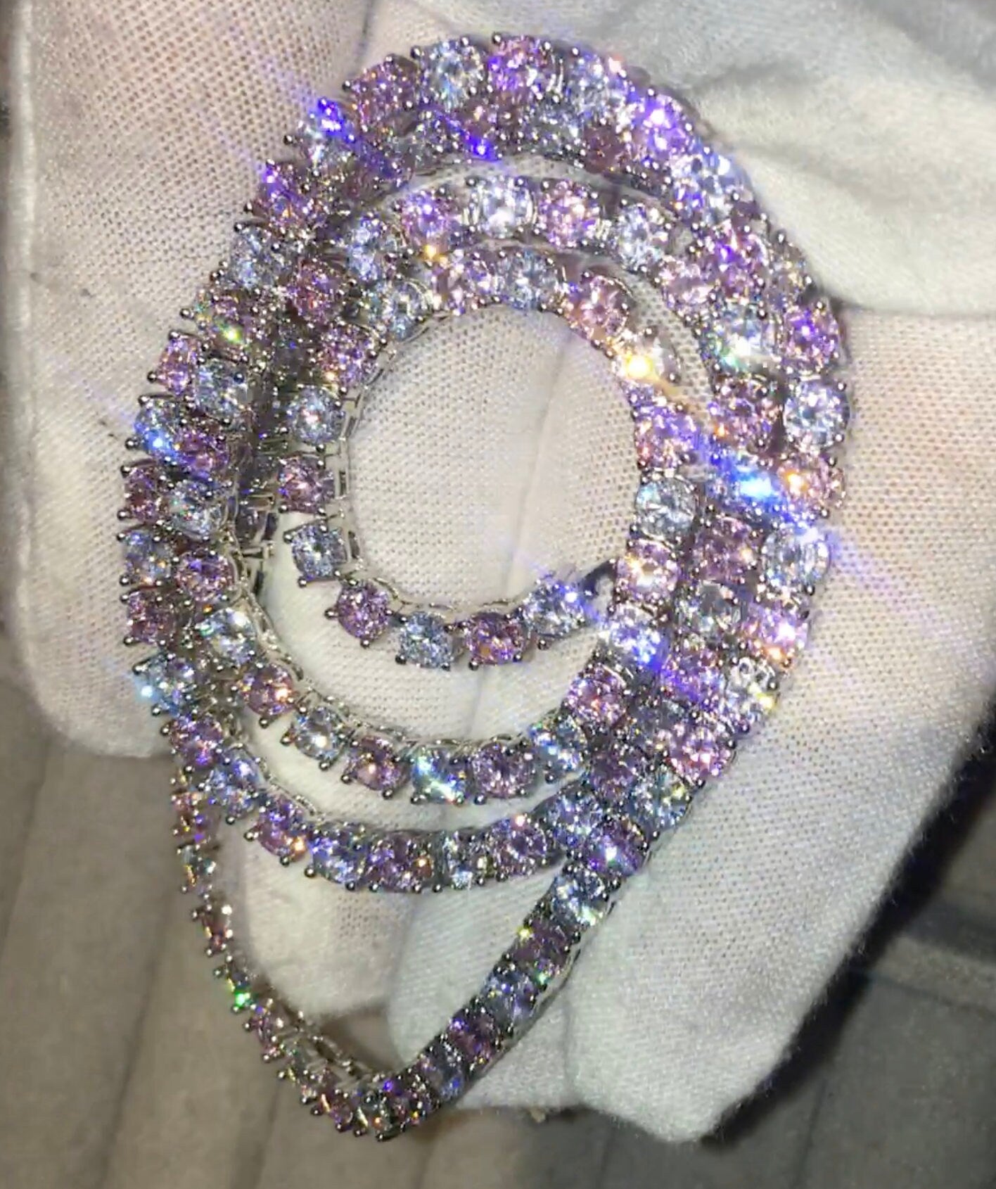 Tennis Chain | Pink Diamond Tennis Chain | Pink Diamond Necklace