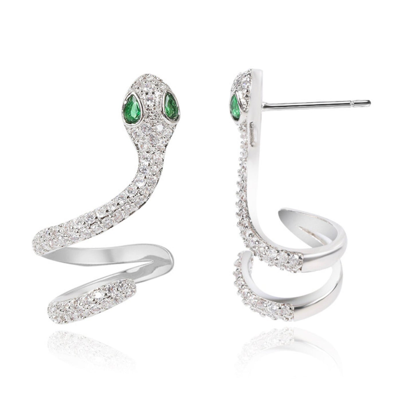 Diamond Snake Earrings | Womens Snake Earrings | Snake Earrings