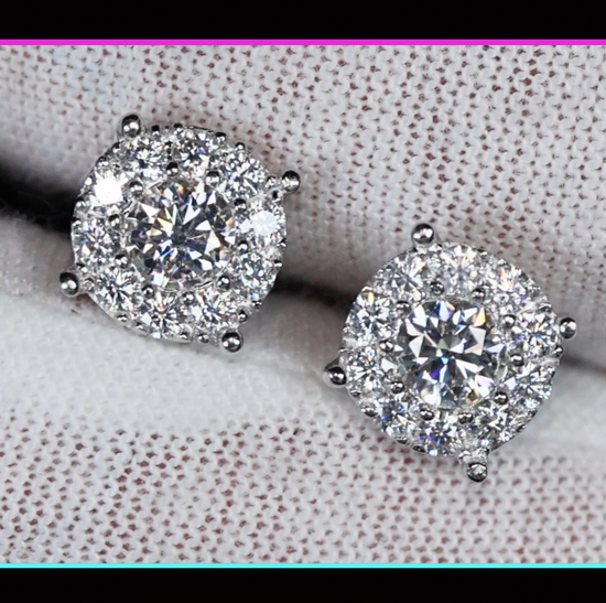 iced out moissanite diamond ear studs