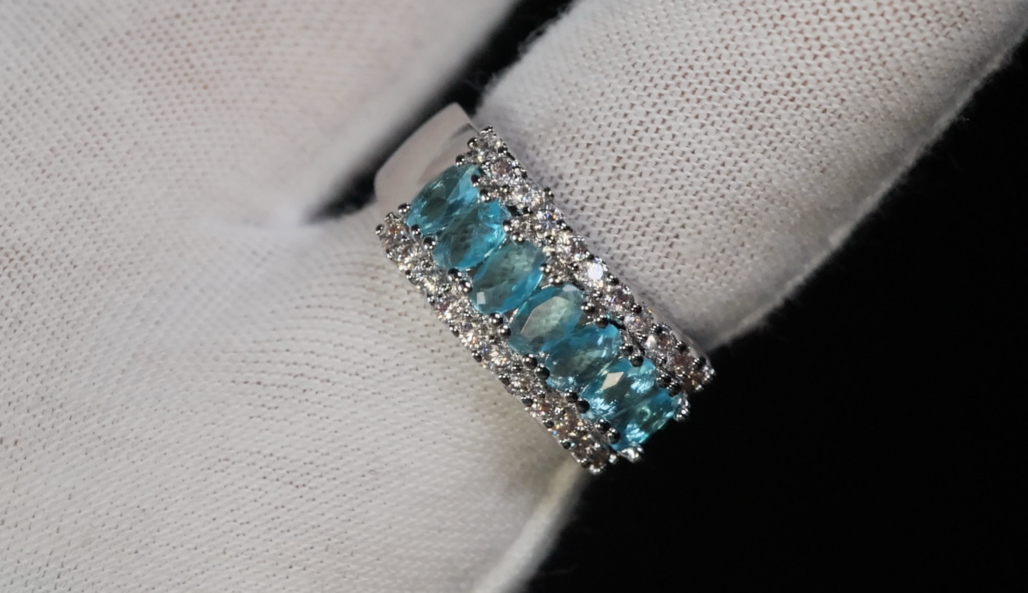 Aquamarine Ring | Aquamarine Diamond Ring | Blue Diamond Ring