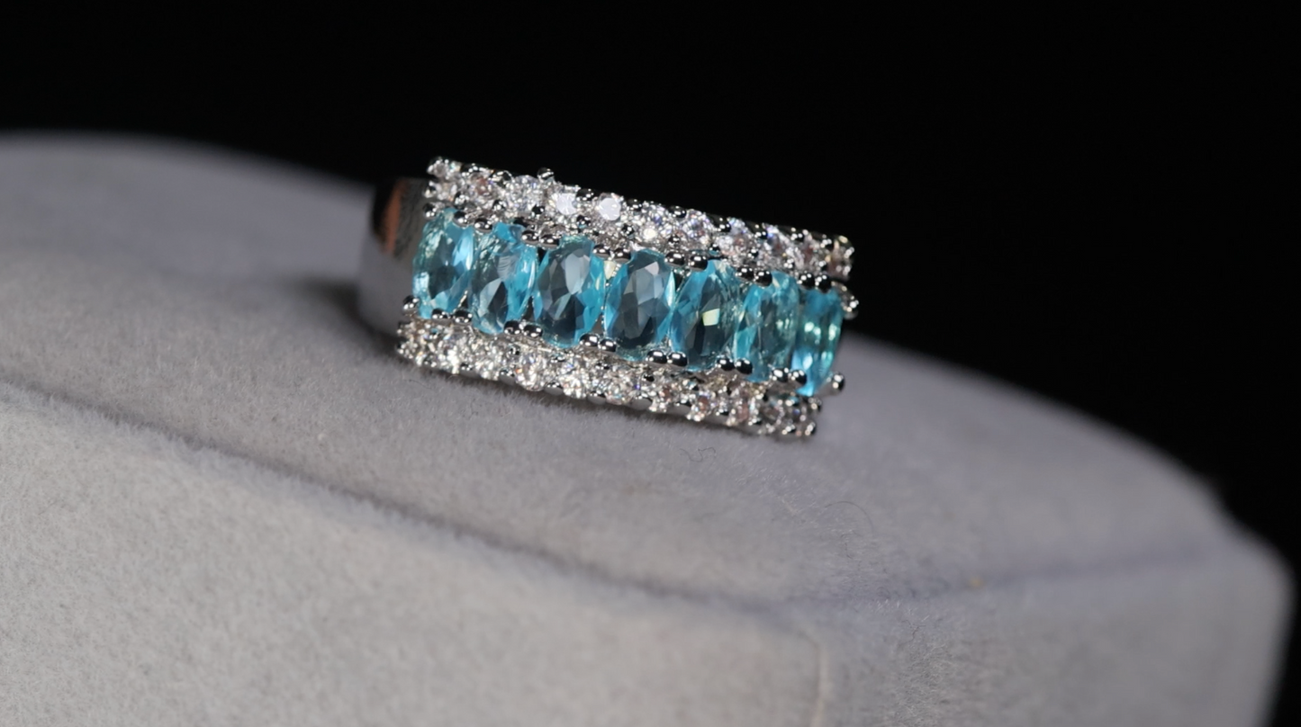 Aquamarine Ring | Aquamarine Diamond Ring | Blue Diamond Ring