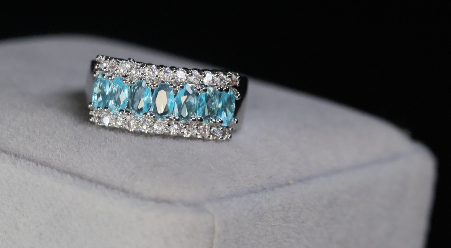 Aquamarine Ring | Aquamarine Diamond Ring | Blue Diamond Ring