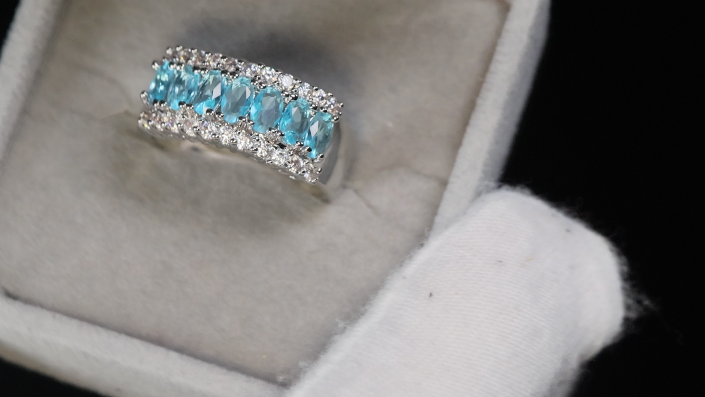 Aquamarine Ring | Aquamarine Diamond Ring | Blue Diamond Ring