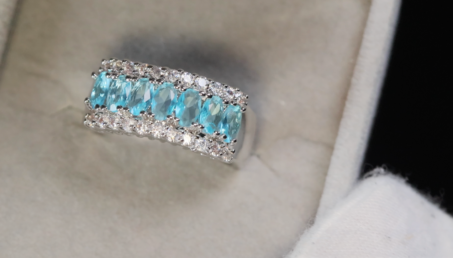 Aquamarine Ring | Aquamarine Diamond Ring | Blue Diamond Ring