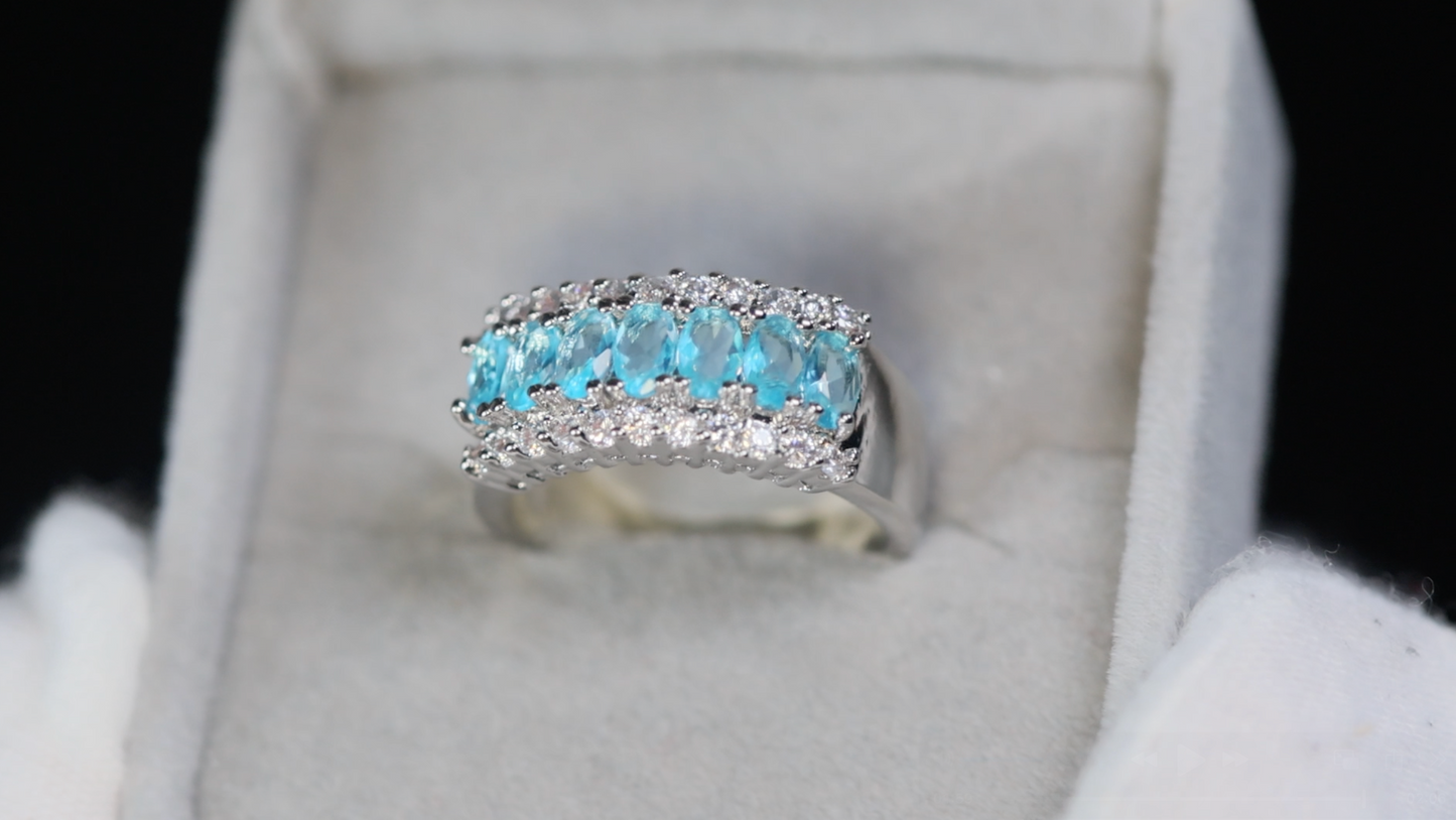 Aquamarine Ring | Aquamarine Diamond Ring | Blue Diamond Ring