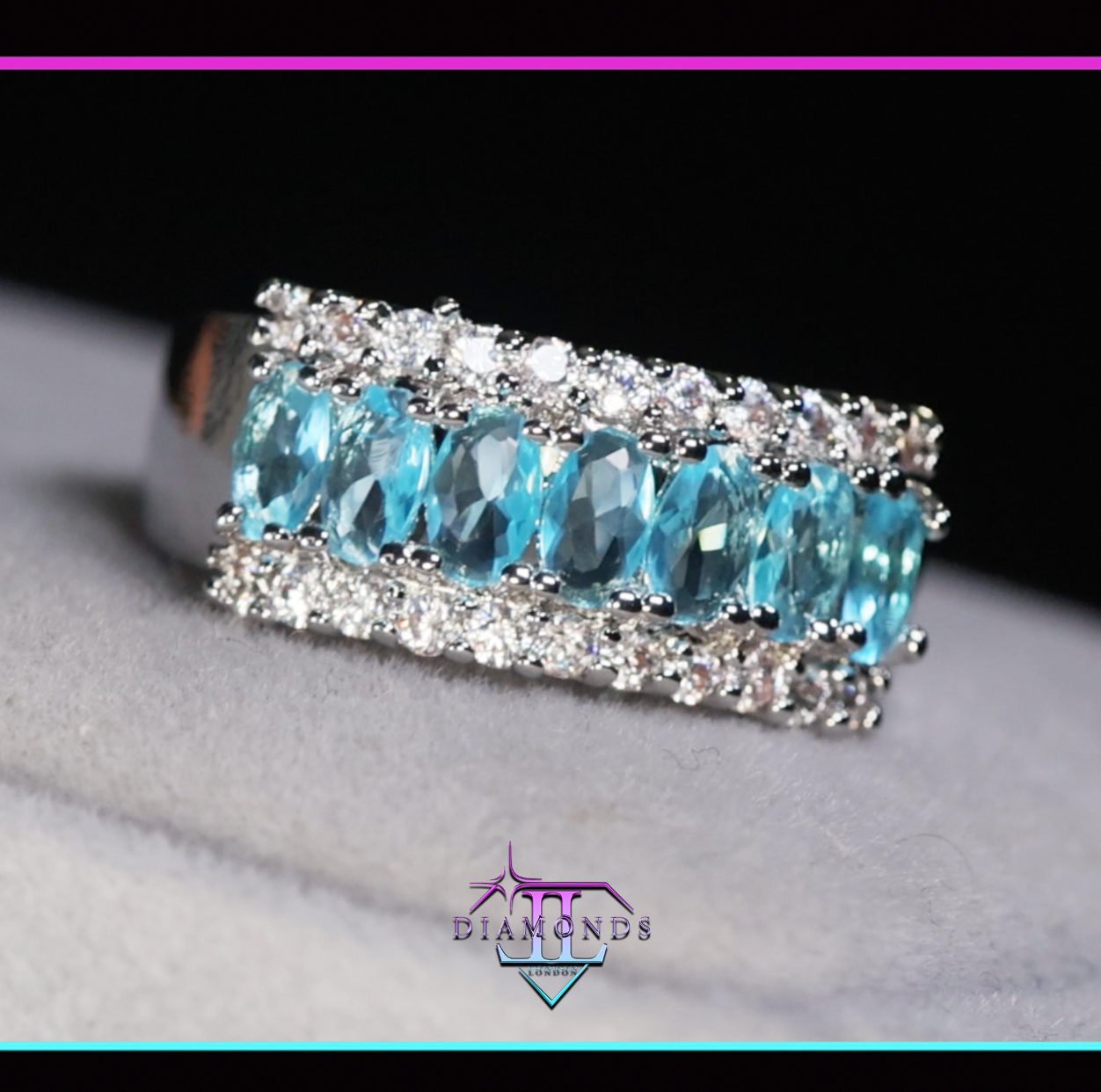 Aquamarine Blue Diamond Ring
