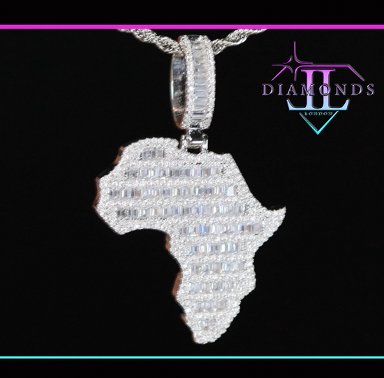 Baguette Diamond Africa Pendant