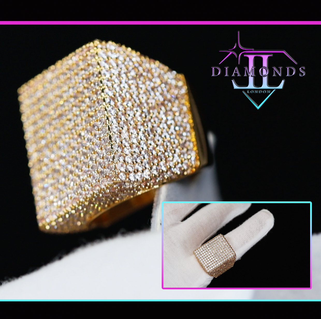 Mens Big Gold Diamond Ring