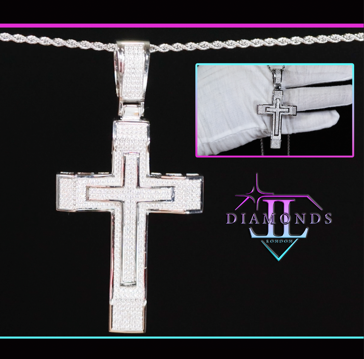 Big Iced Out Cross Pendant