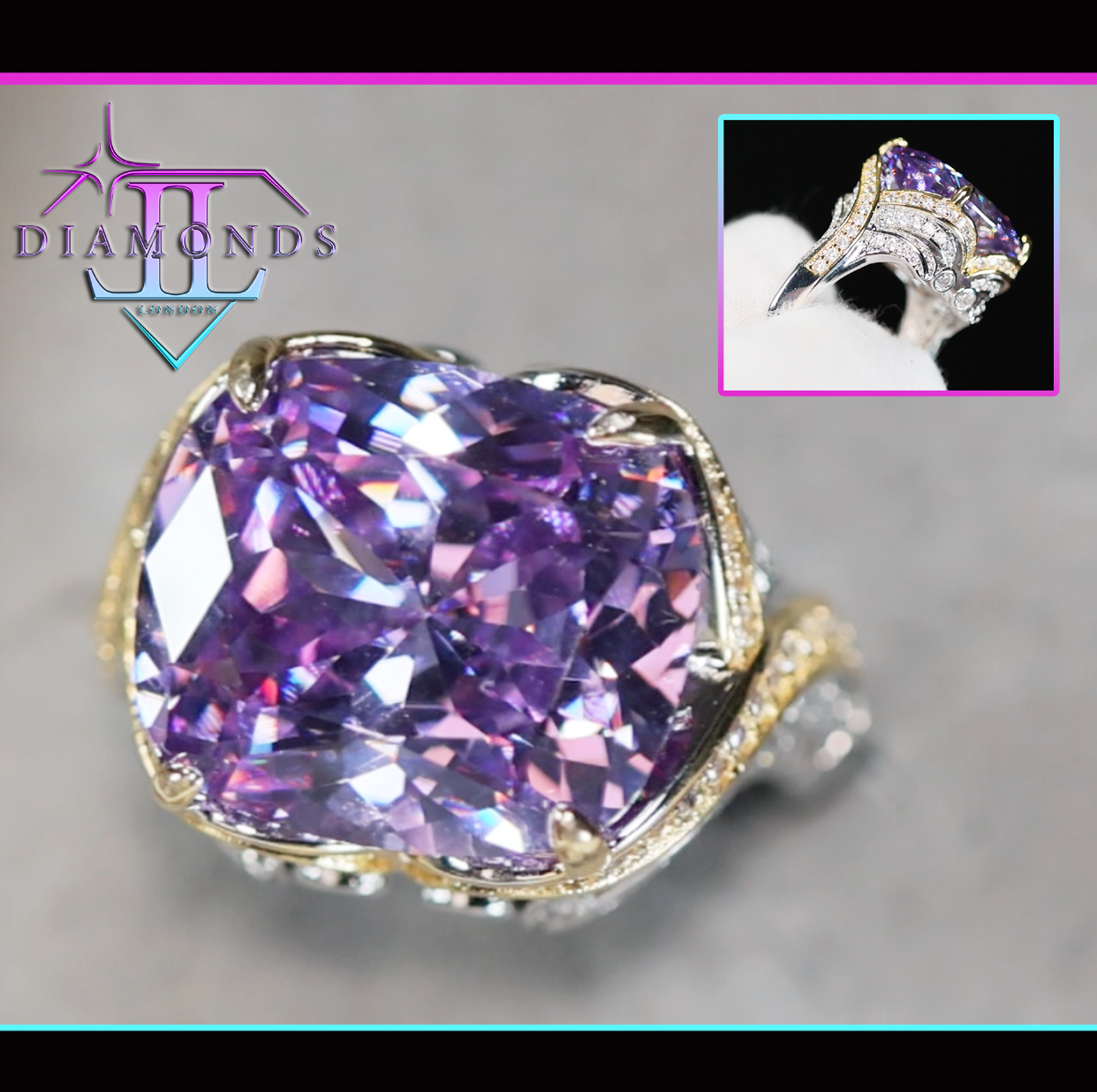 Big Purple Diamond Ring