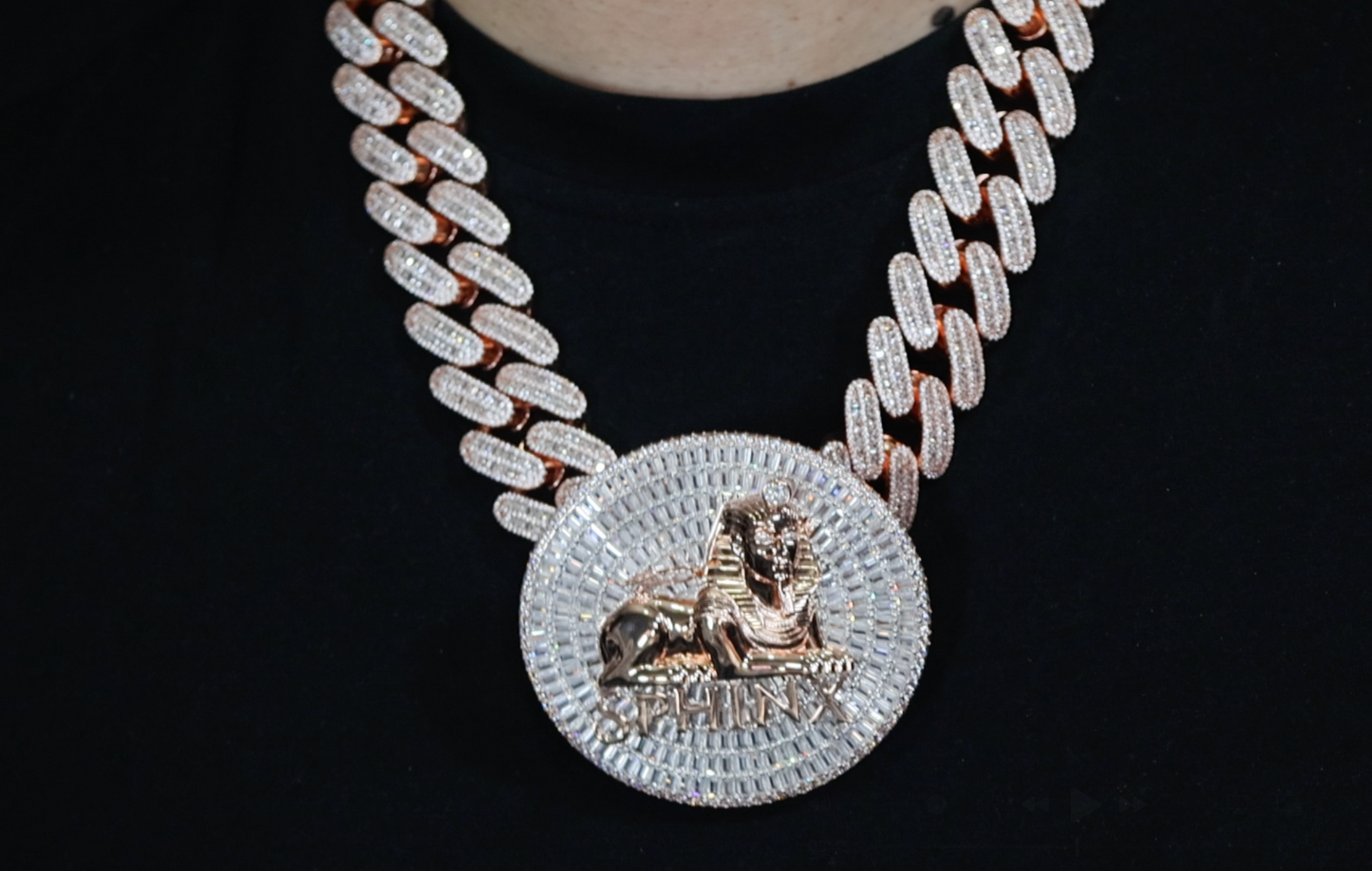 Big Rose Gold Hip Hop Pendant