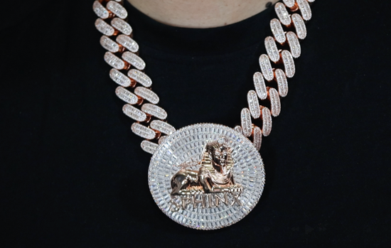 Big Rose Gold Hip Hop Pendant