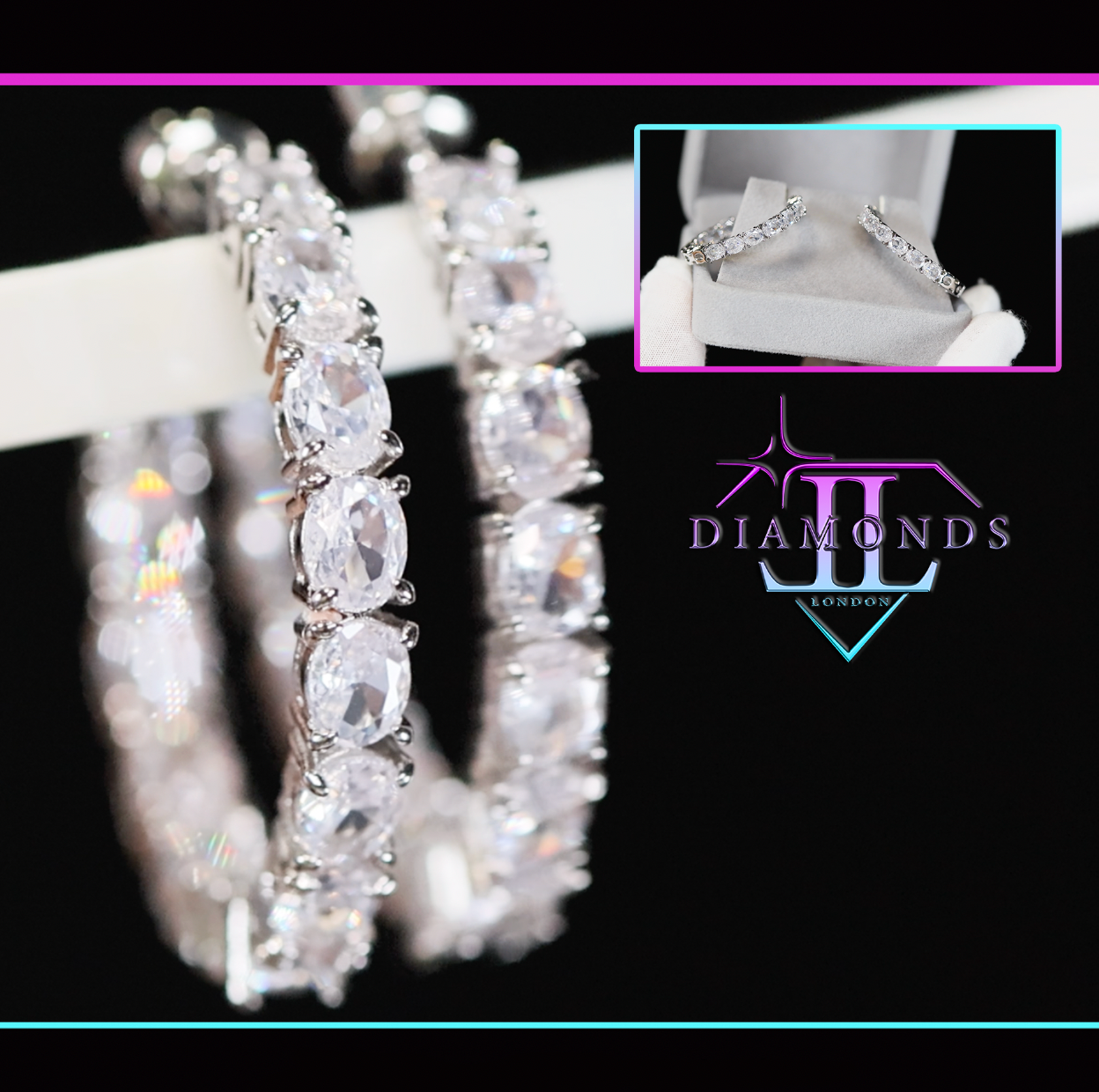 Womens diamond hoop earrings