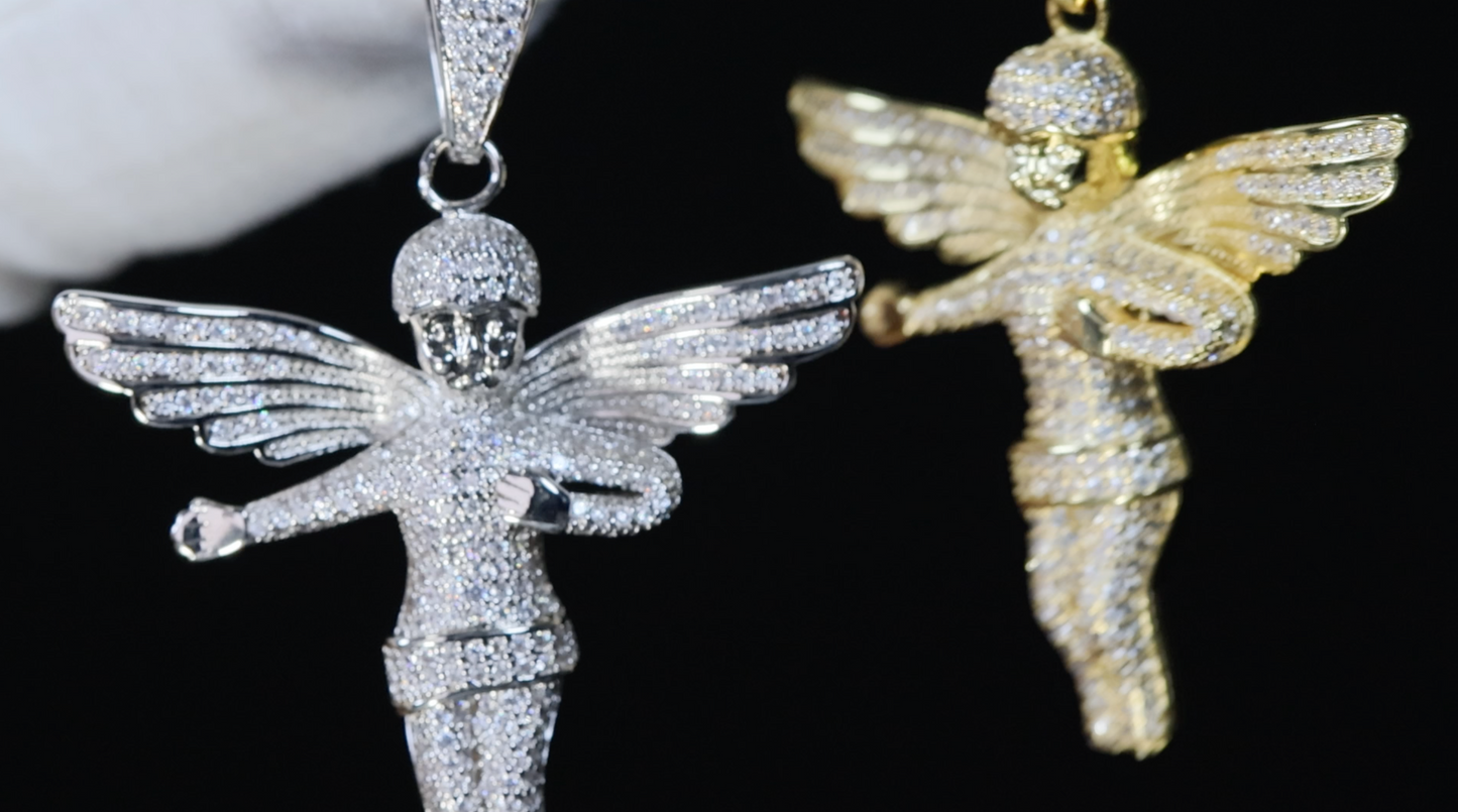 Big Diamond Angel Pendant