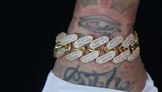 Big Gold Moissanite Cuban Link Bracelet