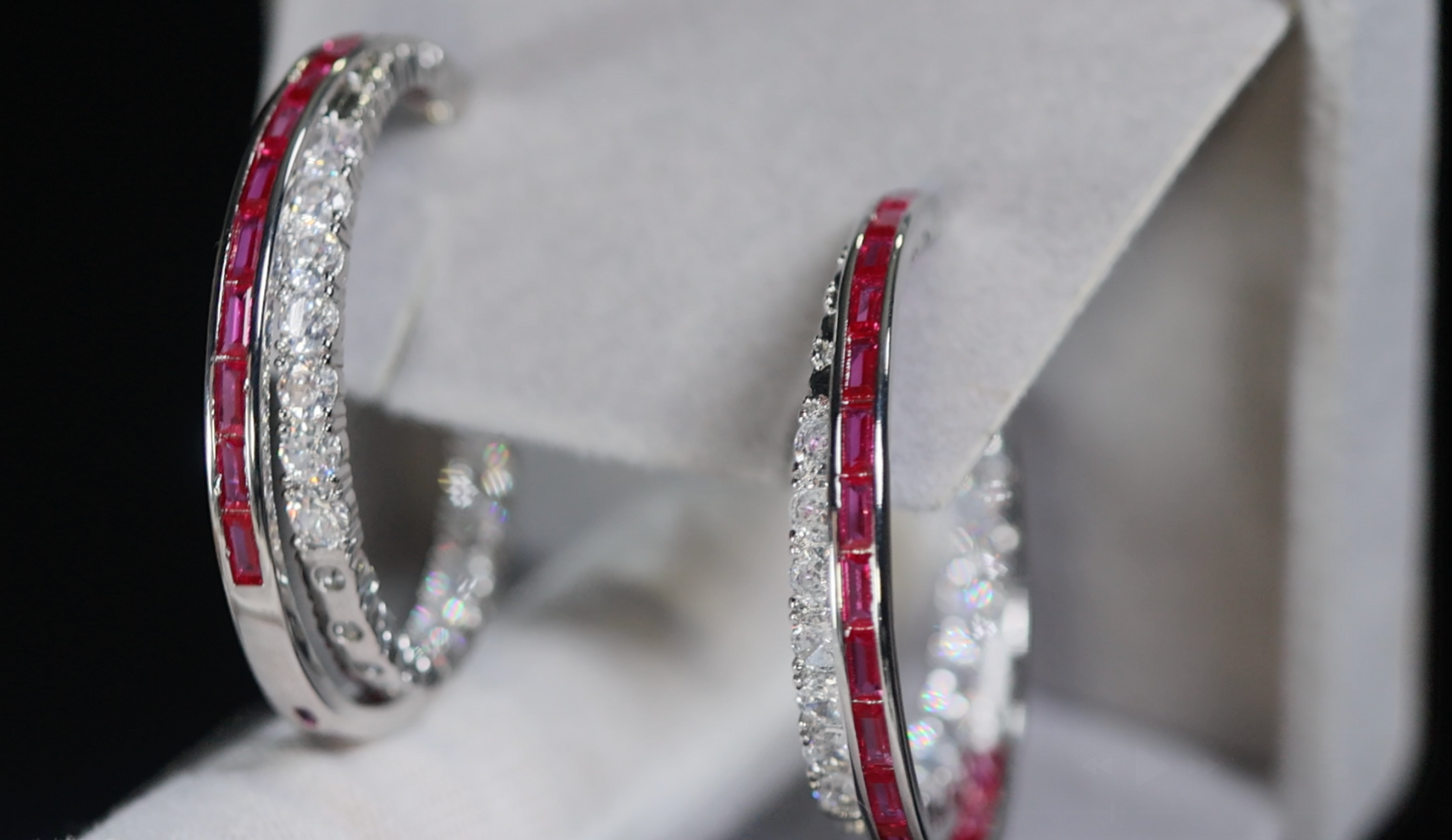 Big Red Diamond Earrings