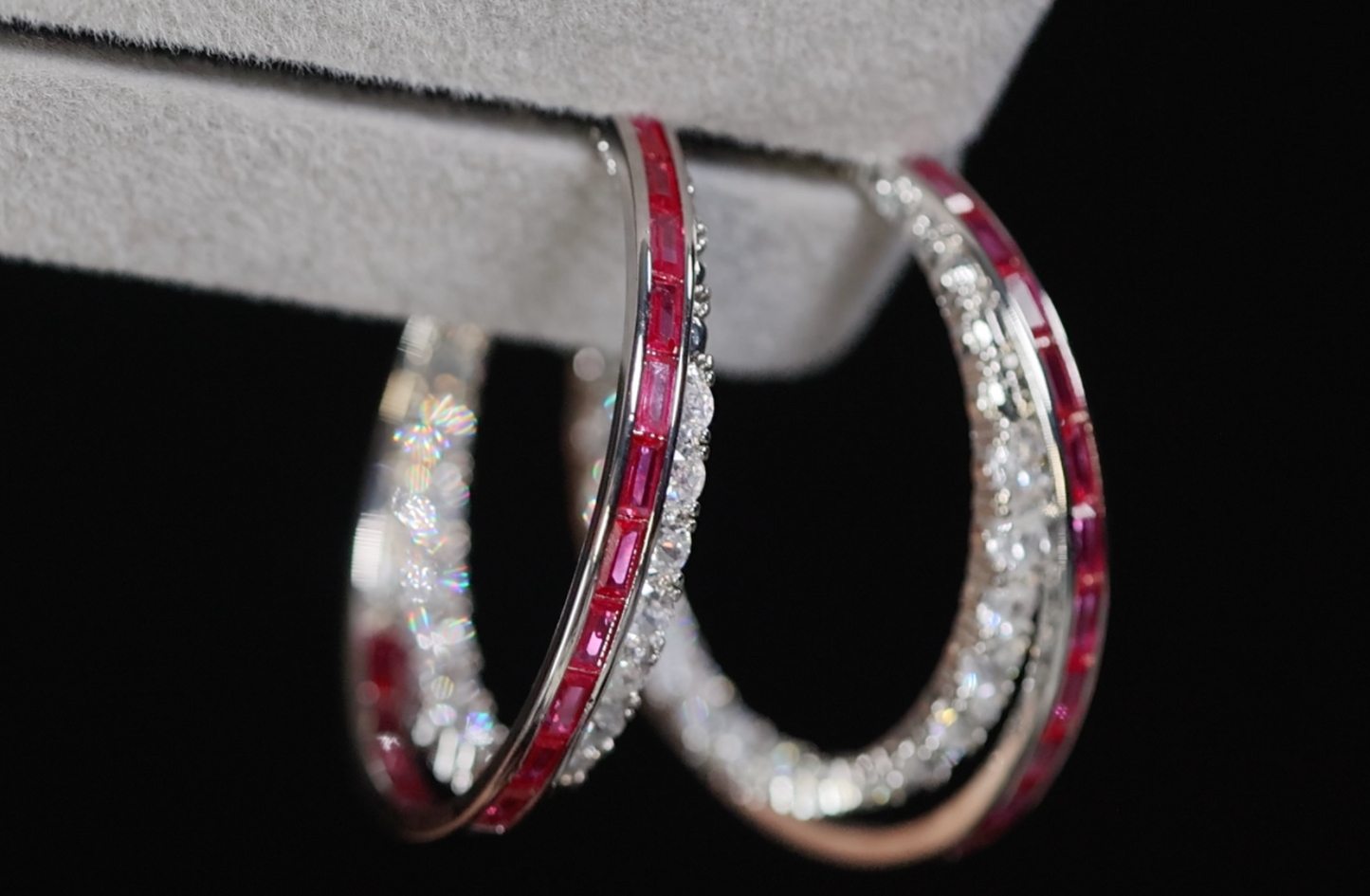 Big Red Diamond Earrings