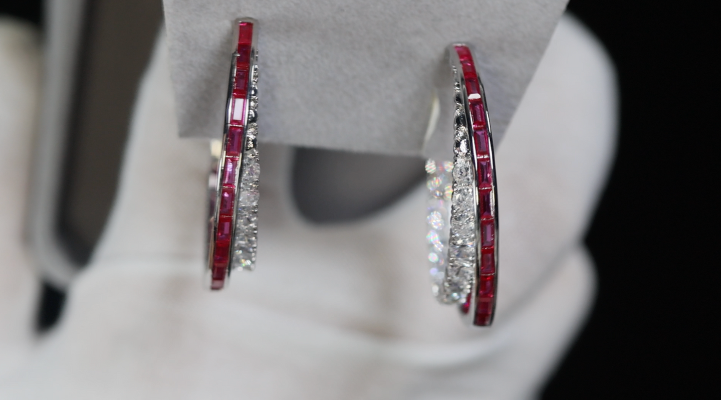Big Red Diamond Earrings