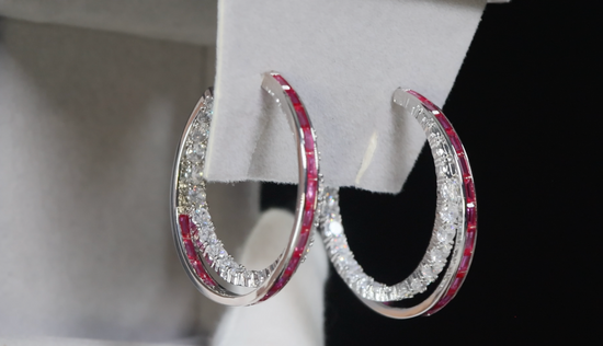 Big Red Diamond Earrings