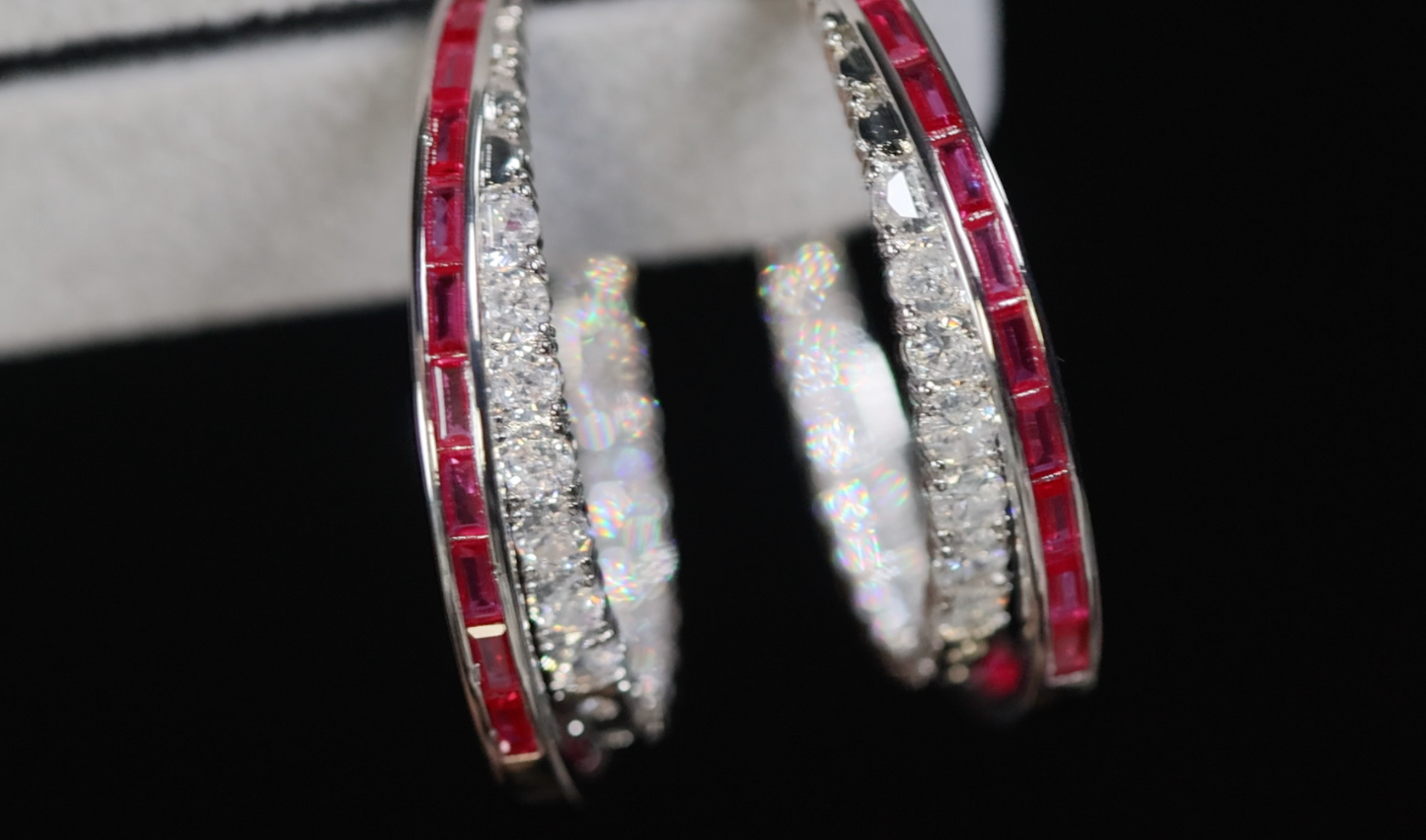 Big Red Diamond Earrings